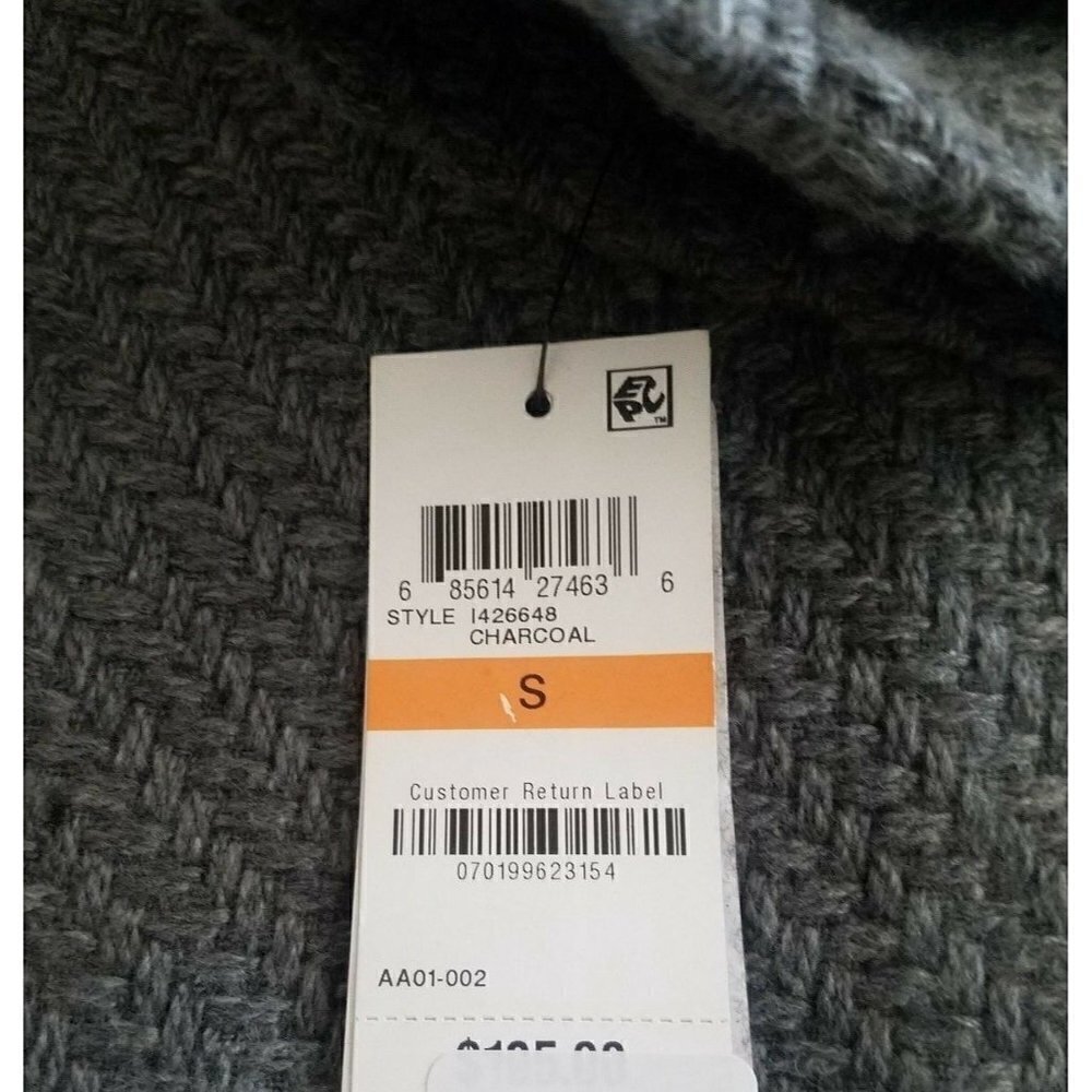 NWT Women's I.N.C. International Concepts Textured Wrap Coat in Charcoal Size S - Picture 10 of 11